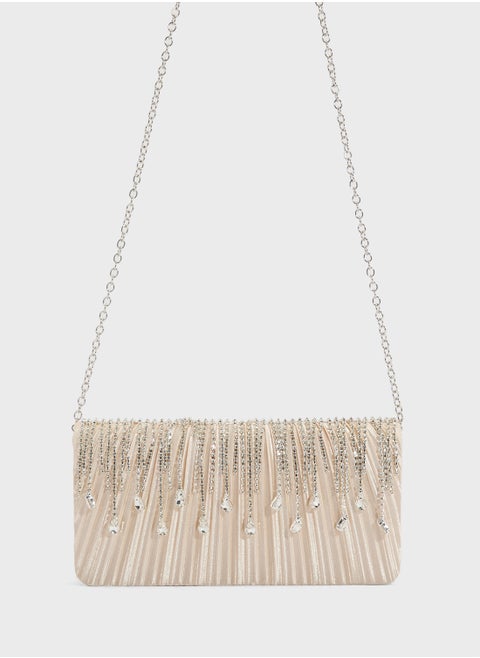 Tear Drop Diamante Clutch Bag