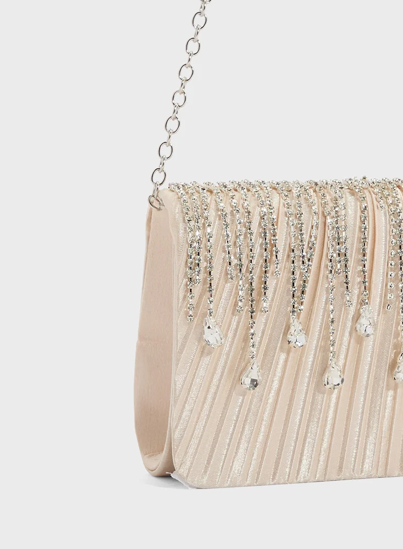 خزانة Tear Drop Diamante Clutch Bag