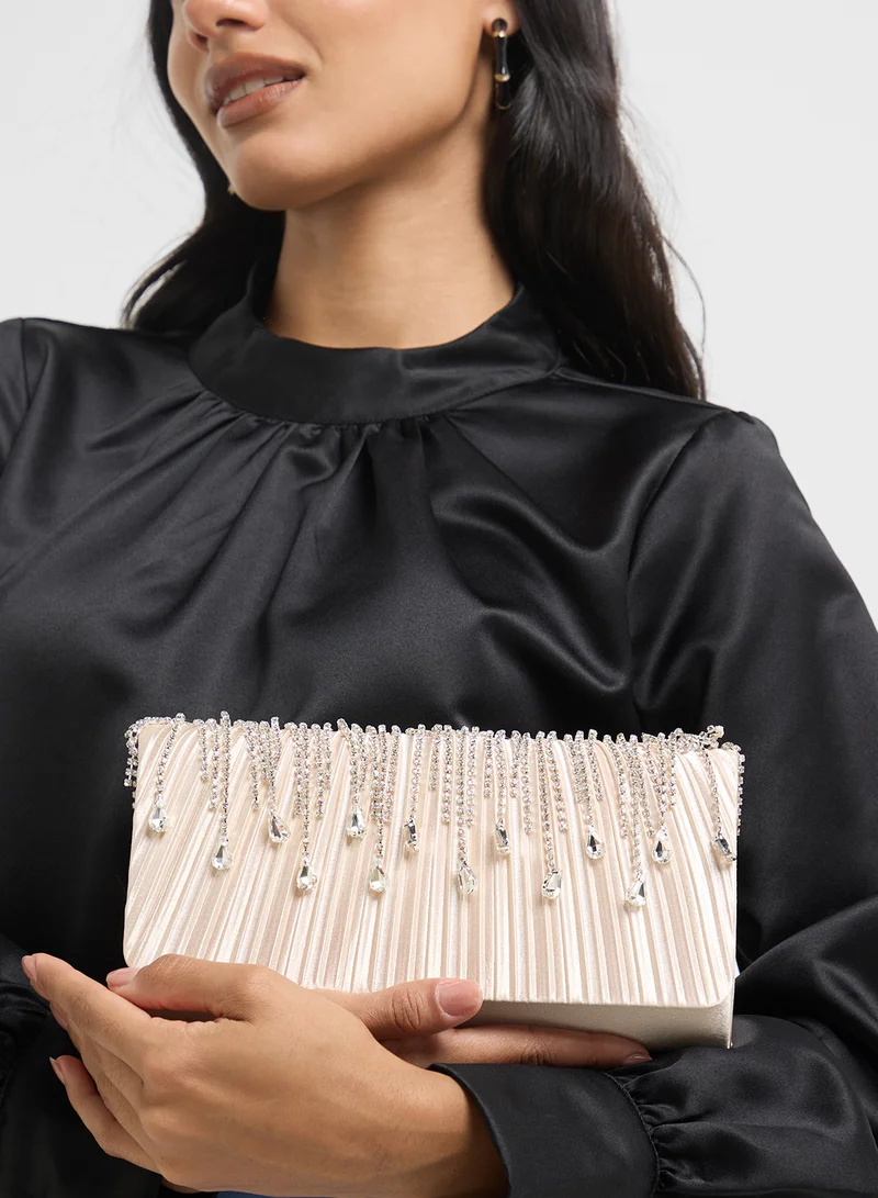 خزانة Tear Drop Diamante Clutch Bag