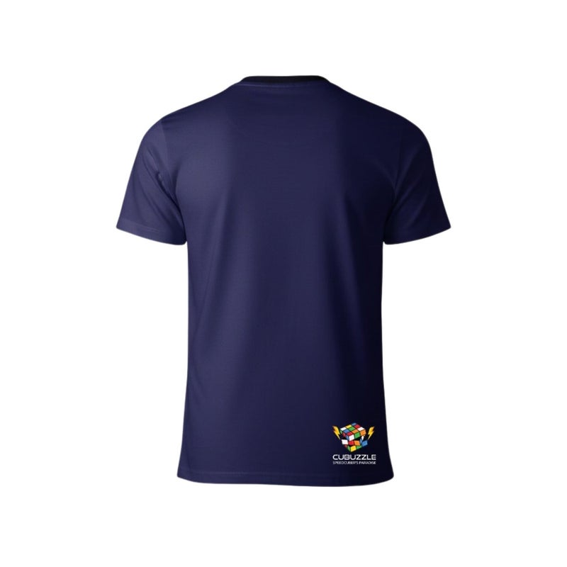 Cubuzzle Break The Speed Limit Graphic Cotton T-Shirt Short Sleeve Blue L - Image 2