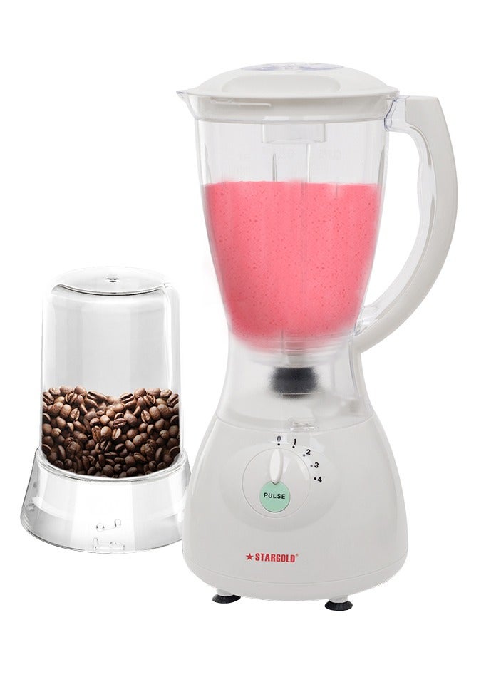 ستارجولد خلاط 3 في 1، قوة 550 وات، نظام خلاط متعدد الأغراض سعة 1.5 لتر، مزود بخلاصة مغذية، وصانعة العصائر - Image 1