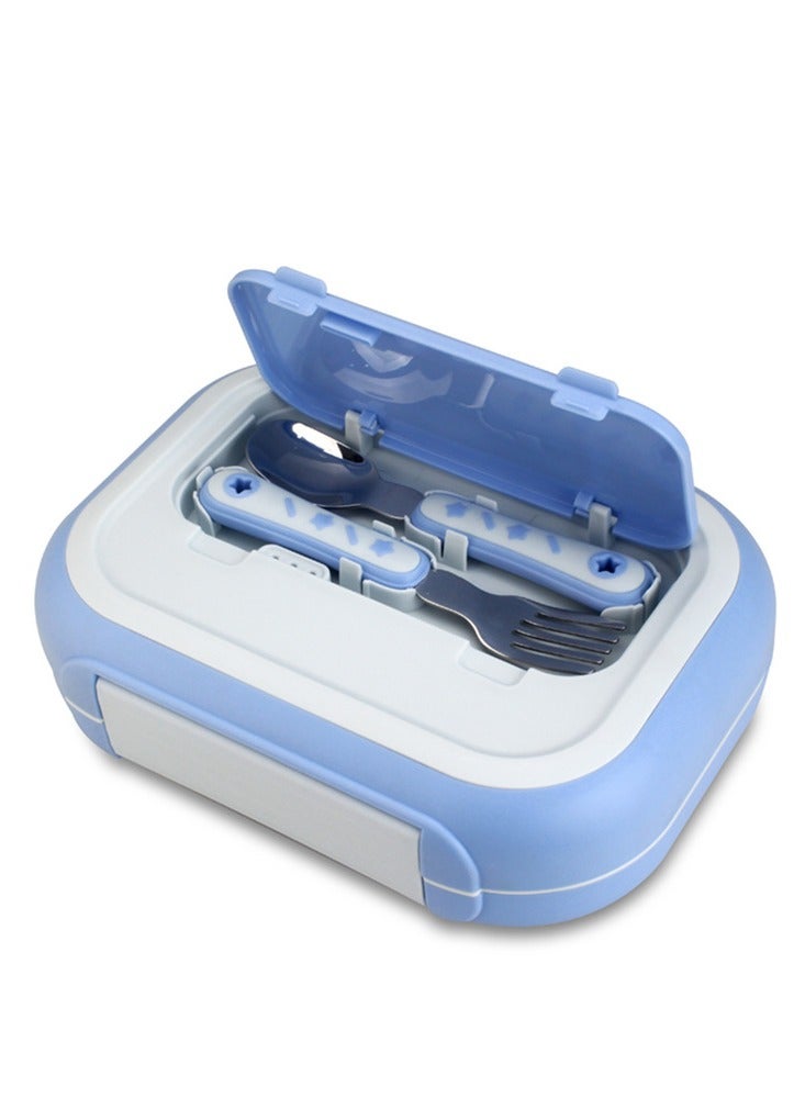  CityRiya-Long صندوق غداء بينتو للأطفال والكبار، صندوق غداء بينتو مانع للتسرب مع 4 مقصورات، ملعقة وشوكة، صندوق غداء محمول للأولاد والبنات مع للعمل والمكتب والمدرسة - Image 3