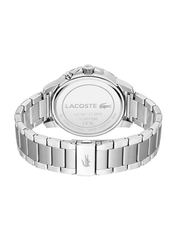 لاكوست ساعة رسمية بسوار من الفولاذ المقاوم للصدأ للرجال من لاكوست، لون أسود - Image 3