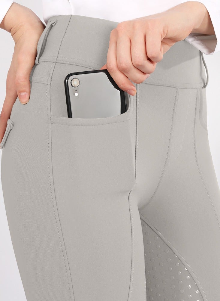 general Women's Horse Riding Pants Full Seat Silicone Breeches Equestrian Horseback Riding Tights with Pocket - Image 4