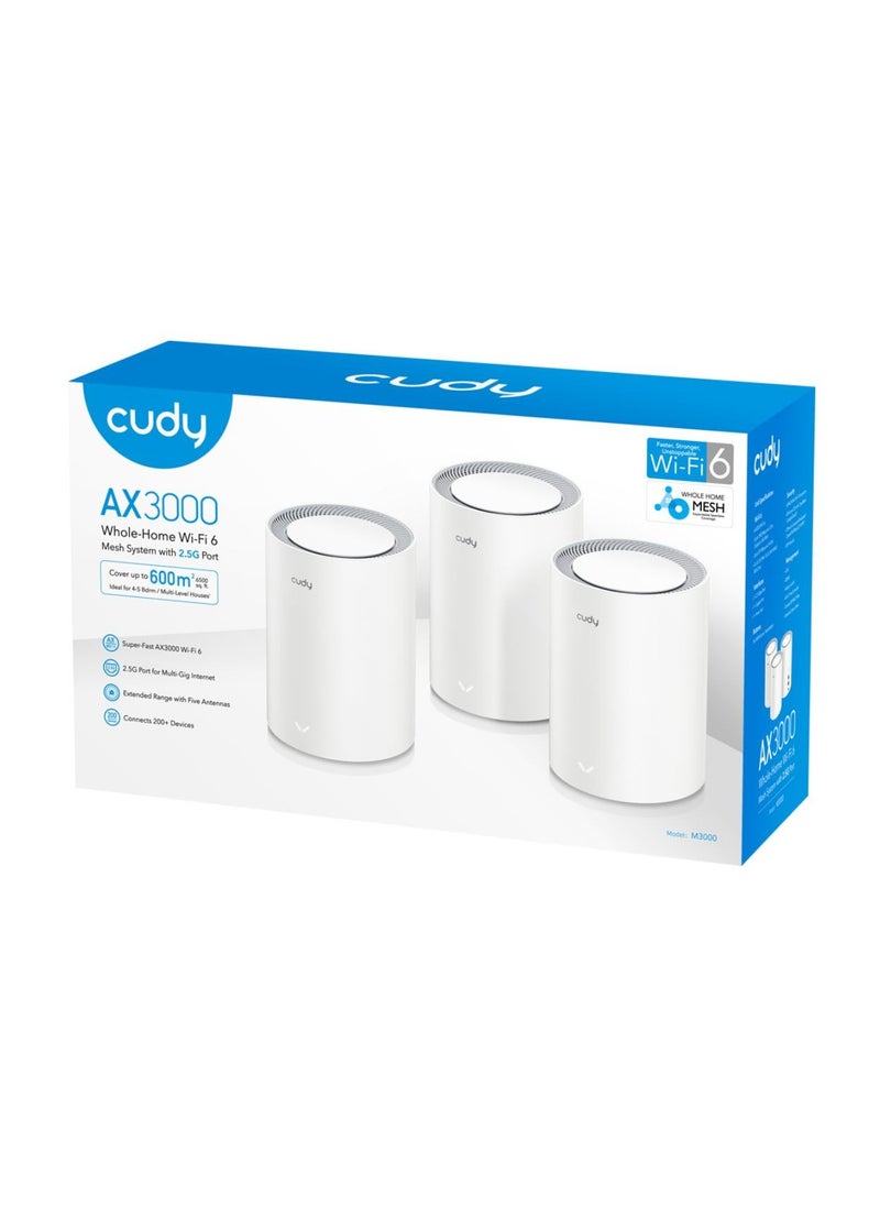 cudy - AX3000 WiFi 6 2.5G Mesh System Replaces WiFi6 Router and Extender, Gigabit Ports, OpenVPN, Parental Control - Image 1