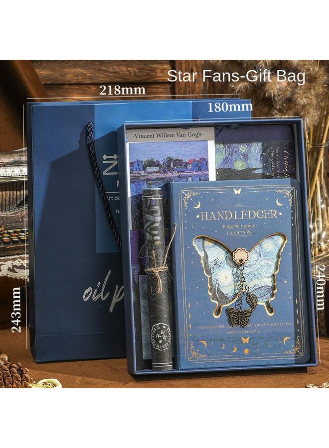 Bluejw Butterfly Hollow Hand Letter Gift Box High Color Value Suit Ins Oil Painting Hand Account Notebook Students Birthday Gift Friends - Image 1