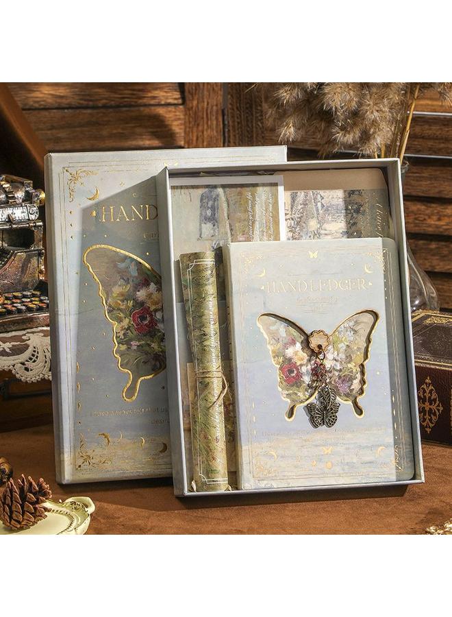 Bluejw Butterfly Hollow Hand Letter Gift Box High Color Value Suit Ins Oil Painting Hand Account Notebook Students Birthday Gift Friends - Image 2