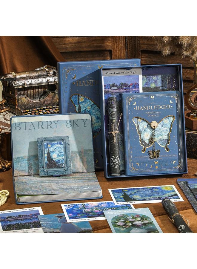 Bluejw Butterfly Hollow Hand Letter Gift Box High Color Value Suit Ins Oil Painting Hand Account Notebook Students Birthday Gift Friends - Image 5