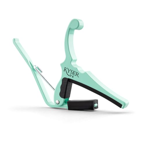 Kyser Musical Products Fender X Quick-Change Electric Guitar Capo, KGEFSGA, Surf Green - For Electric Guitars, Collaboration with Fender, Made in USA, Quality, Strong, Lightweight, Quick - Image 1