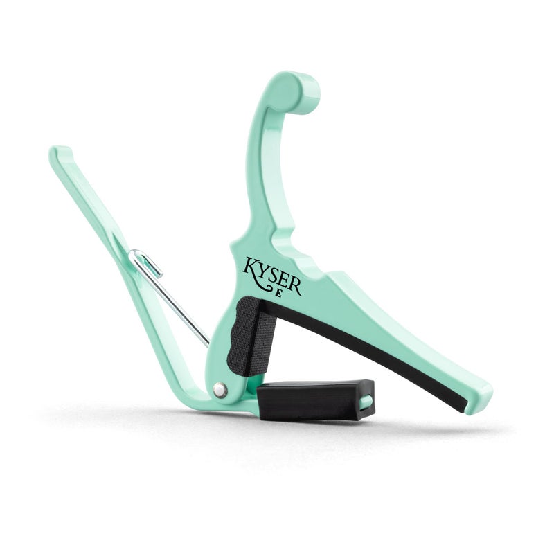 Kyser Musical Products Fender X Quick-Change Electric Guitar Capo, KGEFSGA, Surf Green - For Electric Guitars, Collaboration with Fender, Made in USA, Quality, Strong, Lightweight, Quick - Image 5