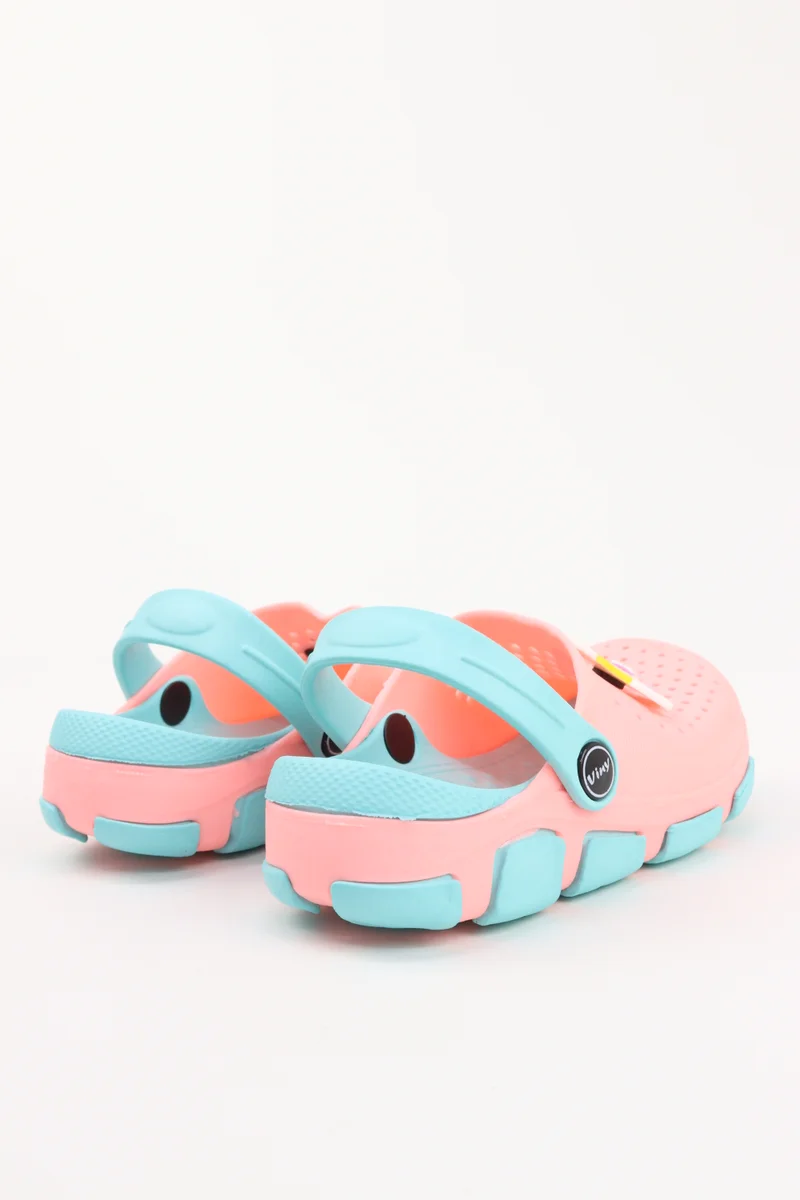 Viny PINK TURQUOISE VINY Kids Cartoon Clogs Garden Shoes – Lightweight EVA Slip-On Clogs with  Back Strap,  Comfort Sandals for Boys & Girls, Indoor Outdoor Casual Beach Shoes  | Best Price UAE