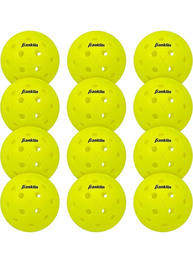 Franklin Sports X-40 Outdoor Pickleballs Pack of 12  | USA Pickleball (USAPA) Approved | Official US Open Ball | Durable Precision-Drilled Holes | Consistent Bounce & Flight | Clubs & Tournaments - Image 1