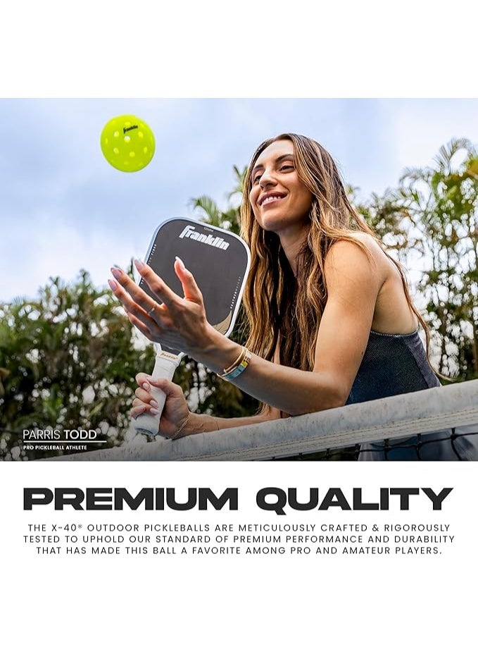 Franklin Sports X-40 Outdoor Pickleballs Pack of 12  | USA Pickleball (USAPA) Approved | Official US Open Ball | Durable Precision-Drilled Holes | Consistent Bounce & Flight | Clubs & Tournaments - Image 5