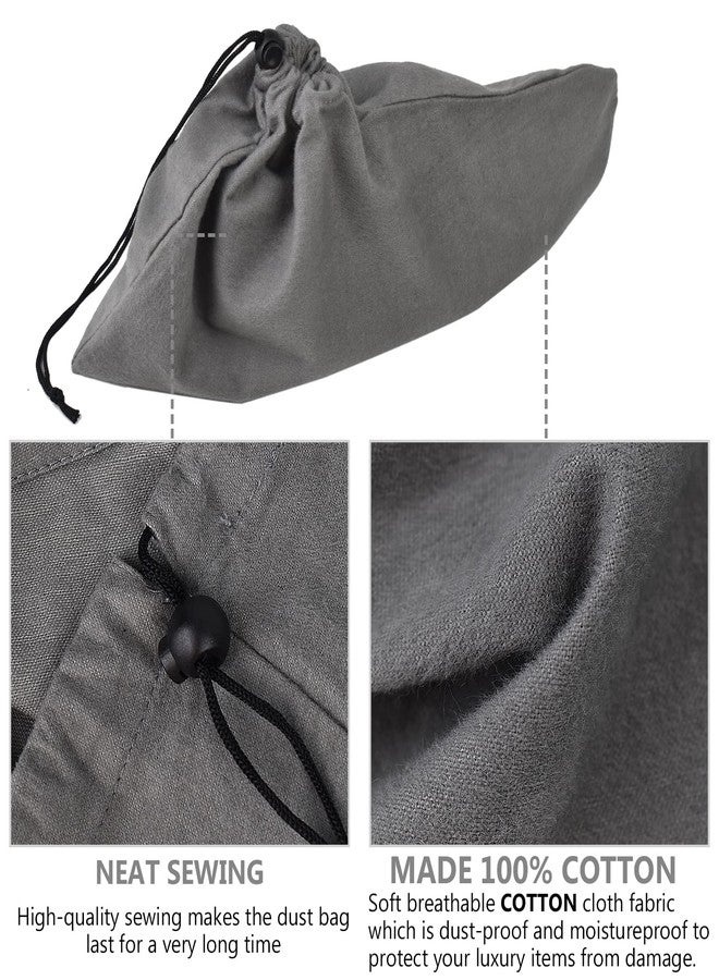 HAMBOLY 100% Cotton Shoe Bags 6 Pack Dust Cover Storage Pouch with Drawstring Closure for Travel Protecting Storing Shoes, Grey (17 x 7 in) - Image 3