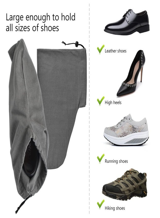 HAMBOLY 100% Cotton Shoe Bags 6 Pack Dust Cover Storage Pouch with Drawstring Closure for Travel Protecting Storing Shoes, Grey (17 x 7 in) - Image 5