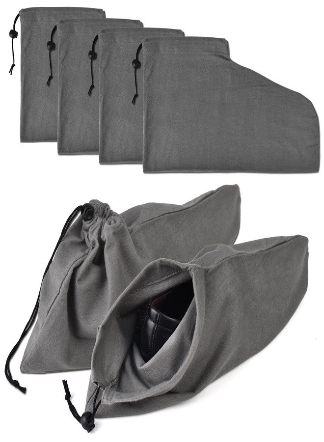 HAMBOLY 100% Cotton Shoe Bags 6 Pack Dust Cover Storage Pouch with Drawstring Closure for Travel Protecting Storing Shoes, Grey (17 x 7 in) - Image 1