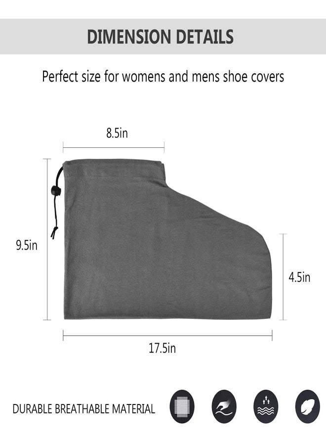 HAMBOLY 100% Cotton Shoe Bags 6 Pack Dust Cover Storage Pouch with Drawstring Closure for Travel Protecting Storing Shoes, Grey (17 x 7 in) - Image 2
