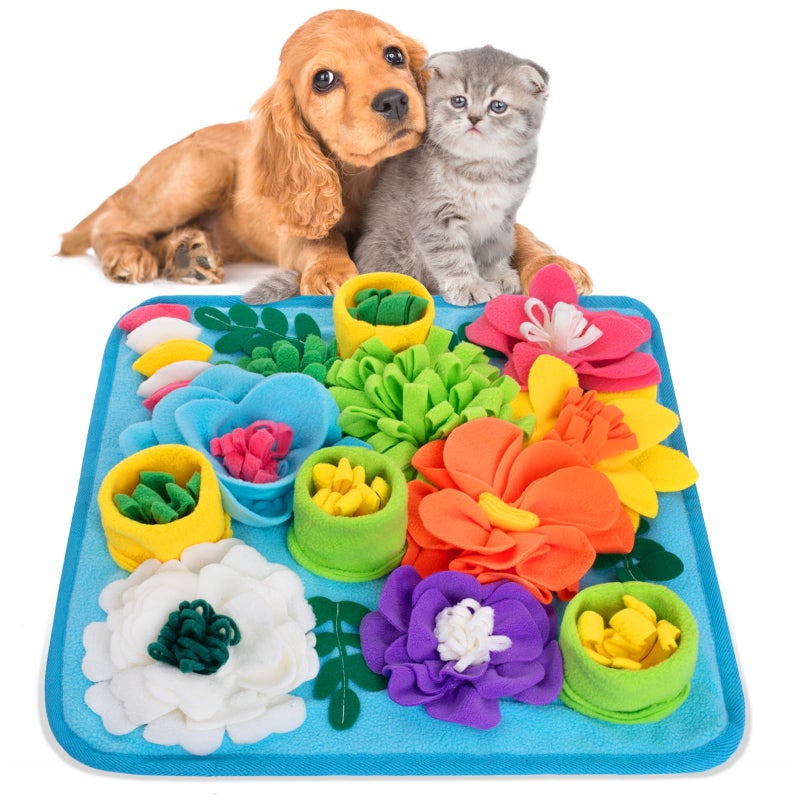 Oliumt Snuffle Mat for Dogs, Sniff Mat Slow Feeding Mat for Small Pets Cats, Rabbits - Help Stress Relief and Training - Stimulate Your Pet's Foraging Skills! (Sky Blue) - Image 1