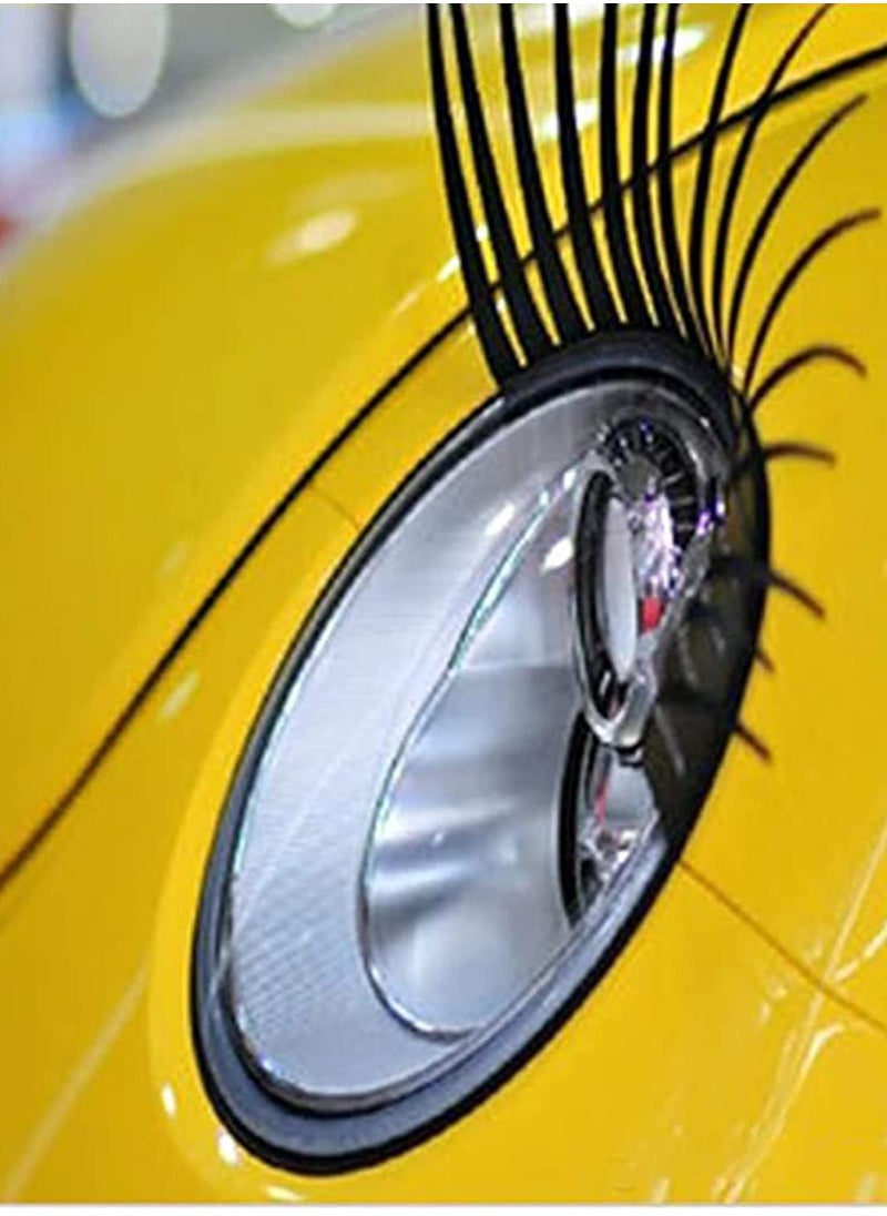 SYOSI - Car Headlight Sticker, False Eye Lash Sticker Cute Car Eyelashes Funny Eyelashes Auto Head Lamp Decoration Decals 2pcs for Volkswagen Beetle Withstands All Weather Driving Conditions - Image 1
