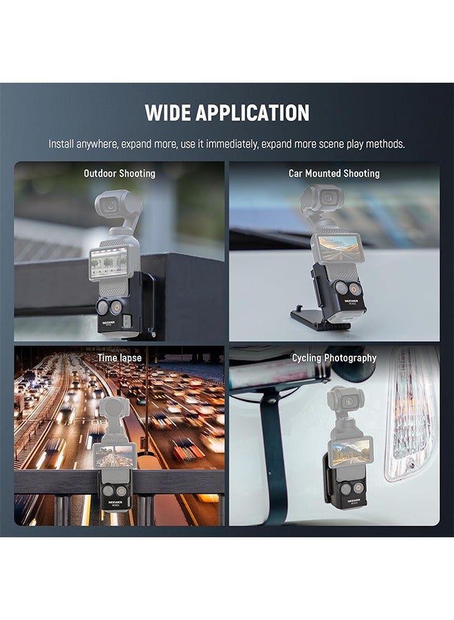 NEEWER Magnetic Mount Stand Compatible with DJI Osmo Pocket 3, 180° Adjustable Lightweight Mini Camera Holder, Multifunctional Accessories Expansion Adapter Bracket for Pocket 3 Battery Handle, AC015 - Image 2