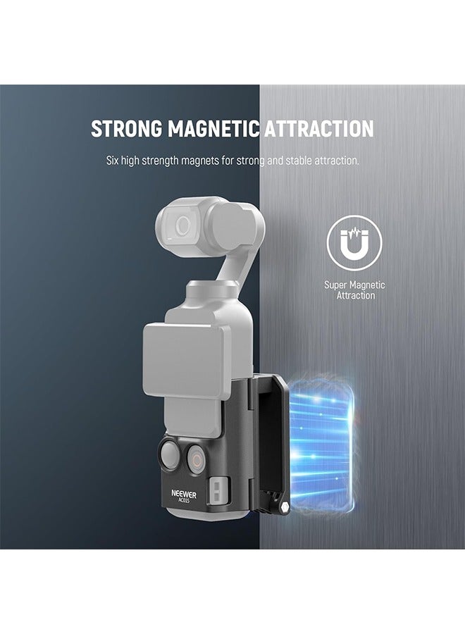 NEEWER Magnetic Mount Stand Compatible with DJI Osmo Pocket 3, 180° Adjustable Lightweight Mini Camera Holder, Multifunctional Accessories Expansion Adapter Bracket for Pocket 3 Battery Handle, AC015 - Image 3