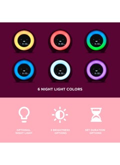LittleHippo Mella Ready To Rise Children S Sleep Trainer Night Light Sound Machine And Ok To Wake Alarm Clock For Toddlers And Kids - Blush Pink  - Image 3