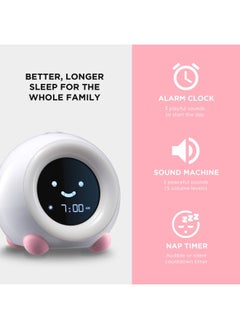 LittleHippo Mella Ready To Rise Children S Sleep Trainer Night Light Sound Machine And Ok To Wake Alarm Clock For Toddlers And Kids - Blush Pink  - Image 4