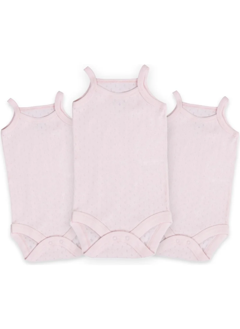 Novibaby 3-Piece Jacquard Rope Strap Baby Bodysuit with Snap Fasteners 100% Cotton