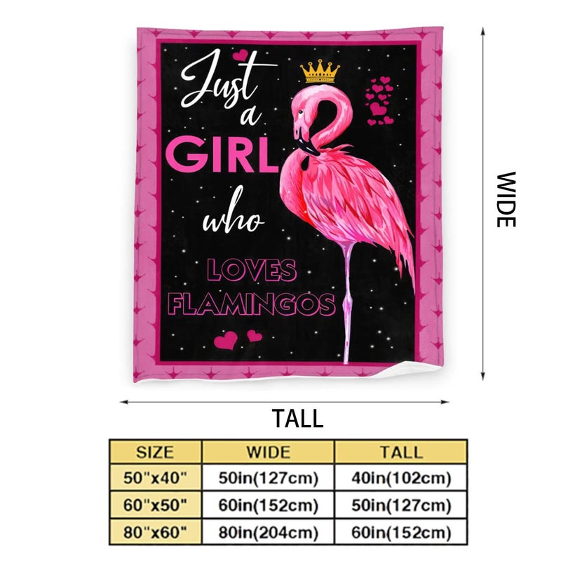 SweetFox Just A Girl Who Loves Flamingos Blanket Cute Flamingos Decor Throw Blanket Gifts for Girls Super Warm Soft Plush Lightweight Fleece Flannel Blanket Winter Bedding Blanket for Kids Adults Women 40""x50"" - Image 2