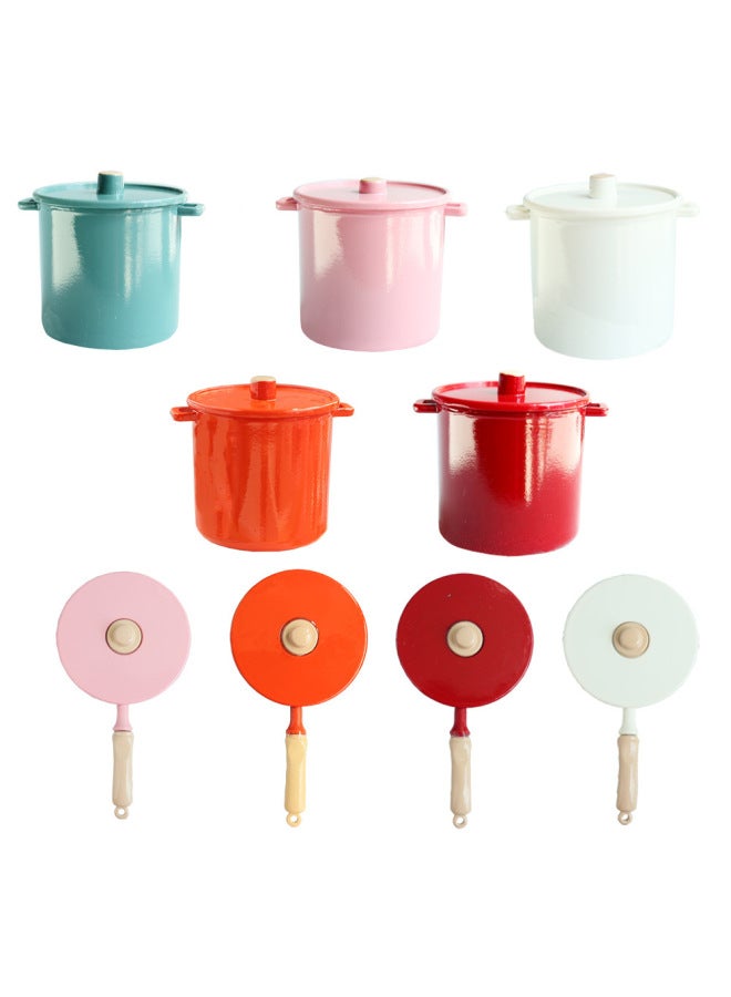 8 Points 12 Points Ob11 Gsc BJD Doll House Mini Simulation Model Food Play Kitchen Miniature High Pot Pan-Color:White High Pot