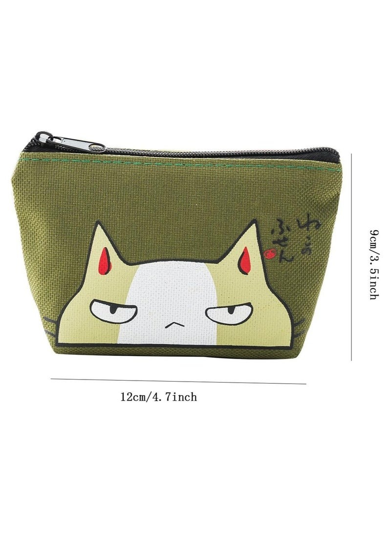 Oasisgalore Pack of 4 Small Zipper Coin Purses for Women and Girls - Cute Cat Design  - Image 3