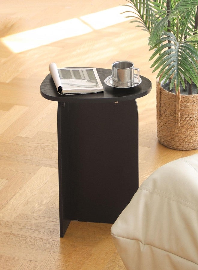AWASEN Black Side Table, Small Triangle End Table Living Room, Modern Accent Table with Unique Tabletop, Mini Bedside Table for Small Spaces, Black - Image 5