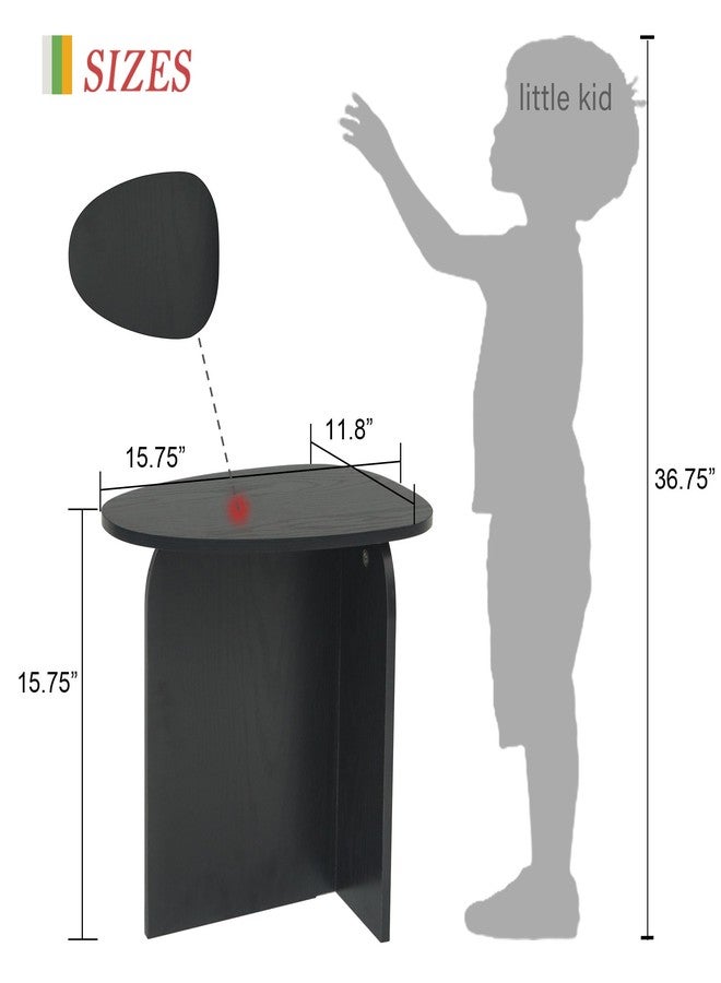 AWASEN Black Side Table, Small Triangle End Table Living Room, Modern Accent Table with Unique Tabletop, Mini Bedside Table for Small Spaces, Black - Image 3