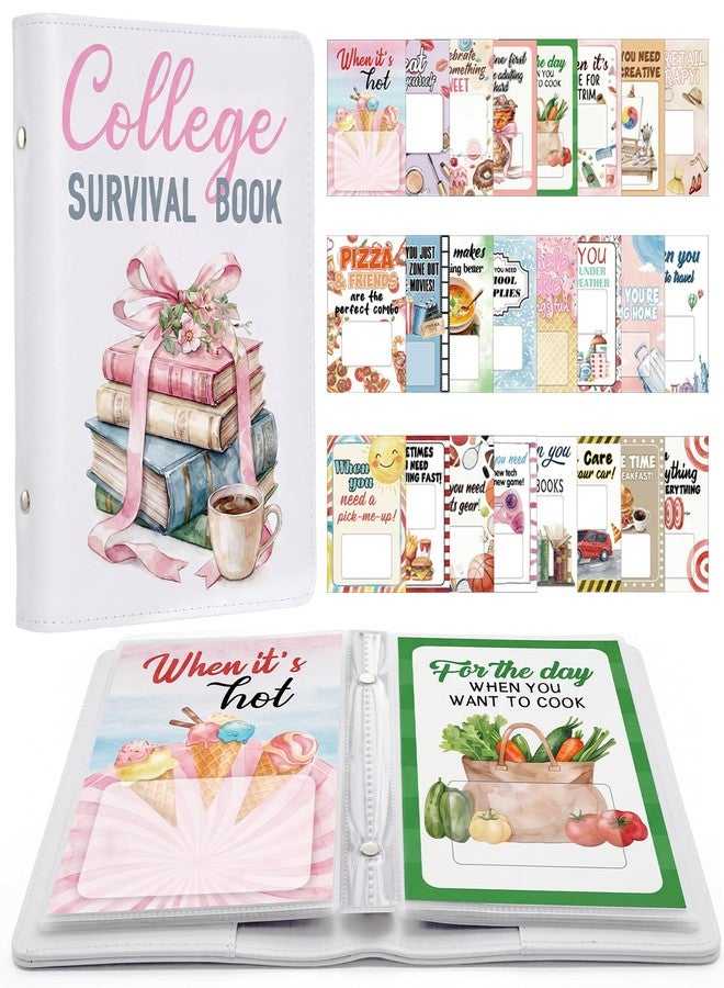 Epakh College Survival Gift Card Book with 24 Pages Giftcard Booklet Holders with Leather Cover Going off to College Gifts for Daughter Son High School University Student Cash Card Holder(Pastel - Image 1