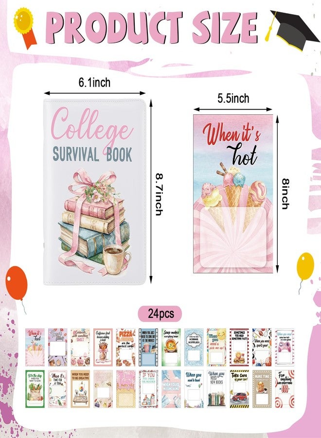 Epakh College Survival Gift Card Book with 24 Pages Giftcard Booklet Holders with Leather Cover Going off to College Gifts for Daughter Son High School University Student Cash Card Holder(Pastel - Image 2
