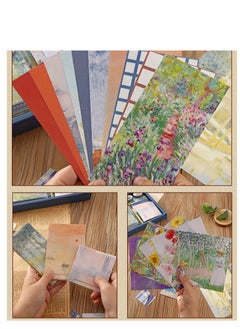 XiuWoo Aesthetic Scrapbook Kit  Vintage Scrapbook Journaling Kit  Monet  Oil Painting Scrapbooking Supplies with A6 Notebook Sticker Tape Diy Journal Supplies  Daily Plan  - Image 2