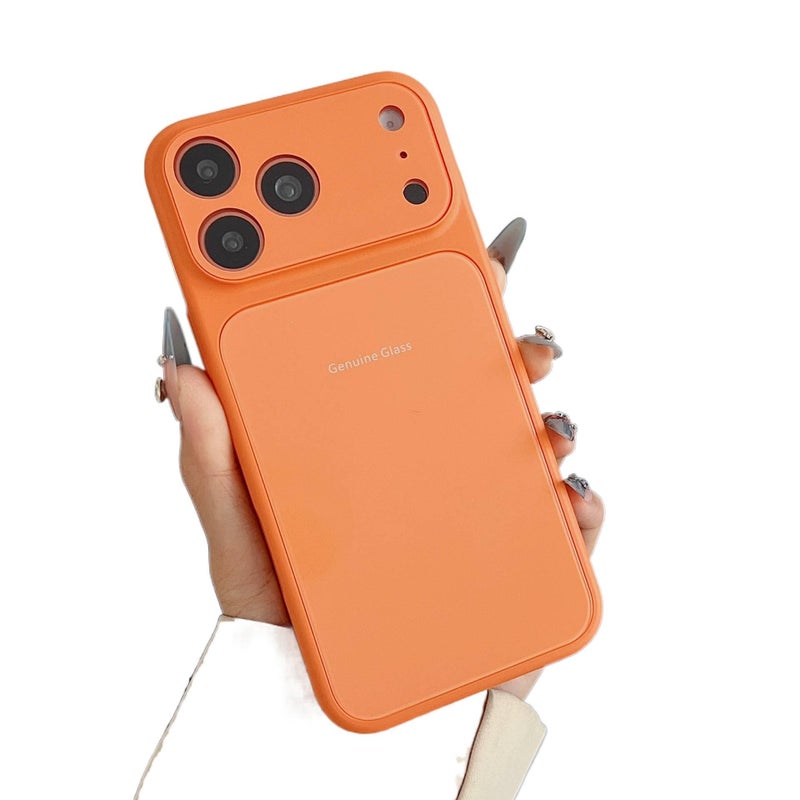 MS غطاء واقي بTPU لـ iPhone 17 / 17 Air / 17 Pro / 17 Pro Max مع حماية من السقوط ونسيج زجاج الماكرون مع مقاوم للصدمات مع قبضة مضادة للانزلاق باللون برتقالي مضاد للانزلاق من مادة TPU - Image 1