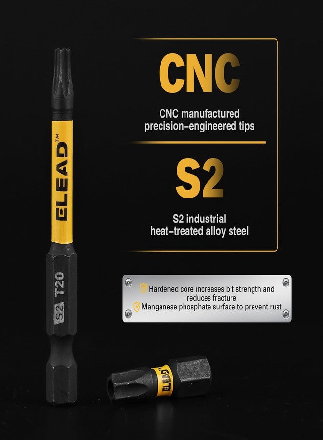 ELEAD مجموعة رؤوس توركس المقاومة للعبث: ٢٥ قطعة من رؤوس توركس T5-T40 الآمنة | رؤوس توركس ستار مع حامل مغناطيسي بطول ٢.٥ بوصة وصندوق تخزين | فولاذ S2 - Image 5