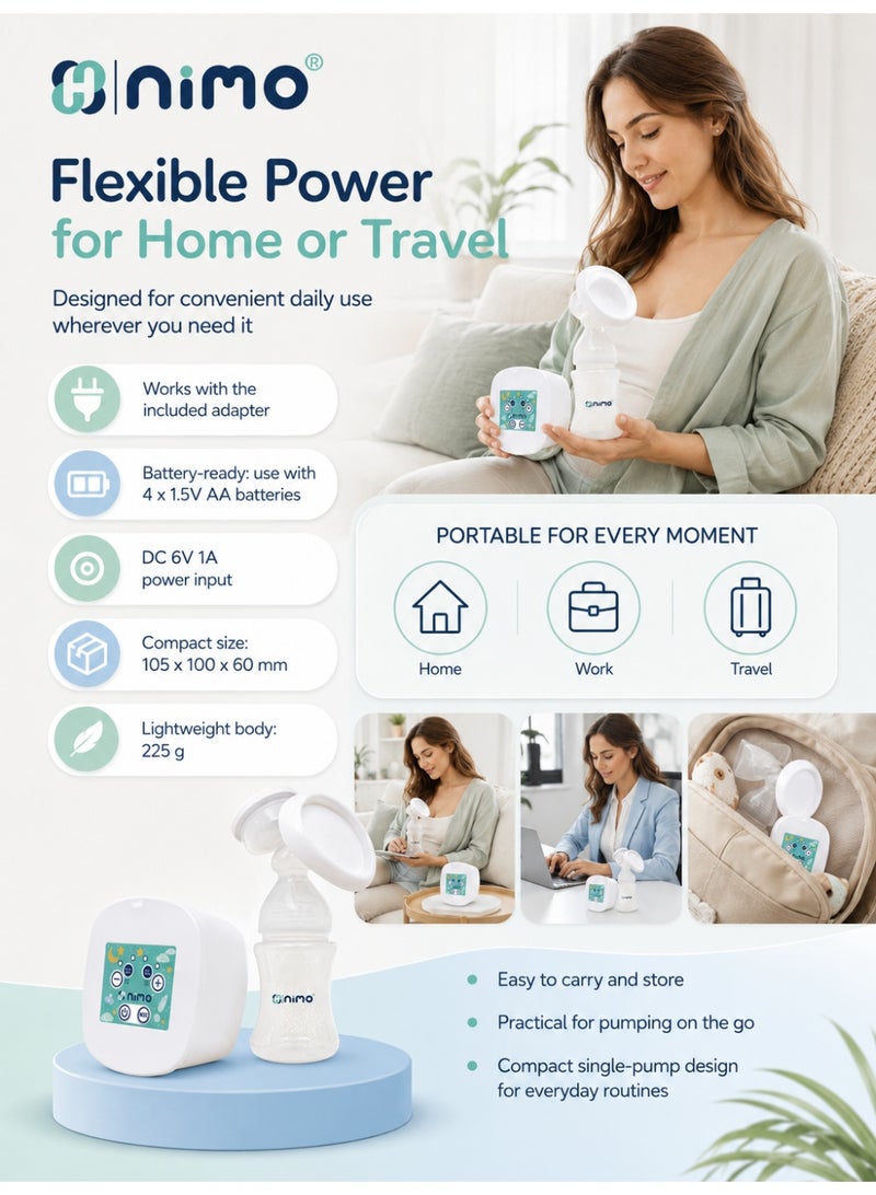 Nimo HNK-SUTPUMP-01 Electronic Single Breast Pump with 150 ml Bottle & 8 Suction Levels - Image 4