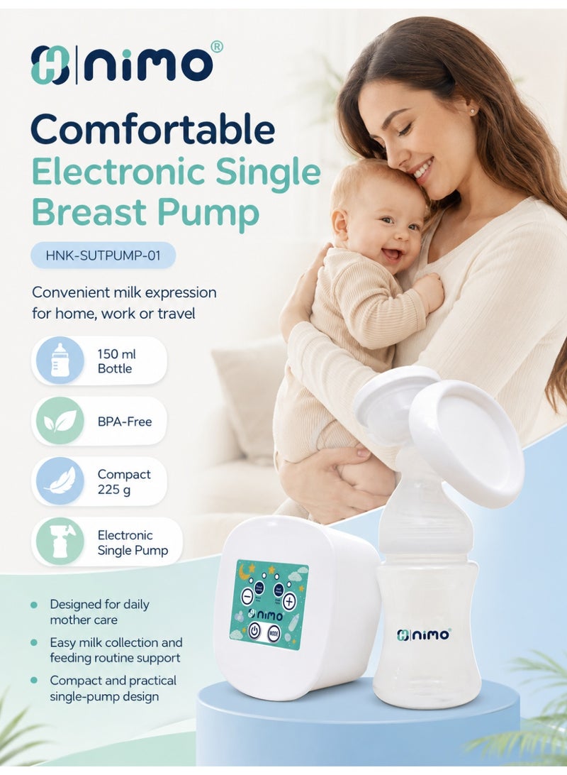 Nimo HNK-SUTPUMP-01 Electronic Single Breast Pump with 150 ml Bottle & 8 Suction Levels - Image 2