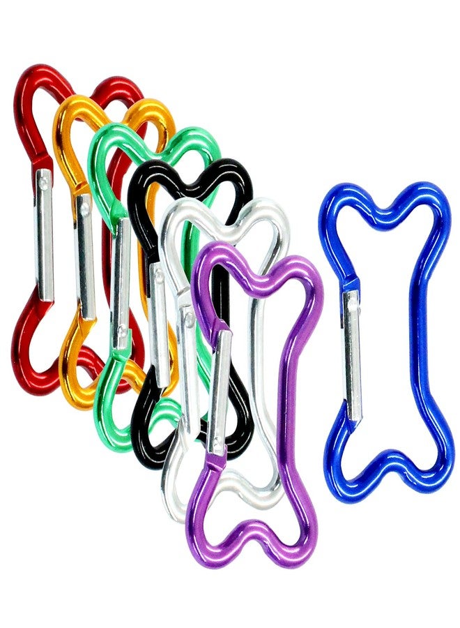 Hitefu 7 Pack Bone Shape Keychain Clip, Aluminum Alloy Key Holder, Multicolor Snap Key Ring, Outdoor Travel Carabiner for Dog Leash, Bottle Holder - Image 1