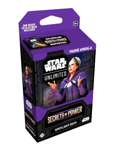 Asmodee Star Wars Unlimited TCG Secrets of Power Padm Amidala Spotlight Deck PreBuilt 50Card ReadytoPlay Deck with Booster Pack Ages 12 2 Players 20 Minute Playtime - Image 1