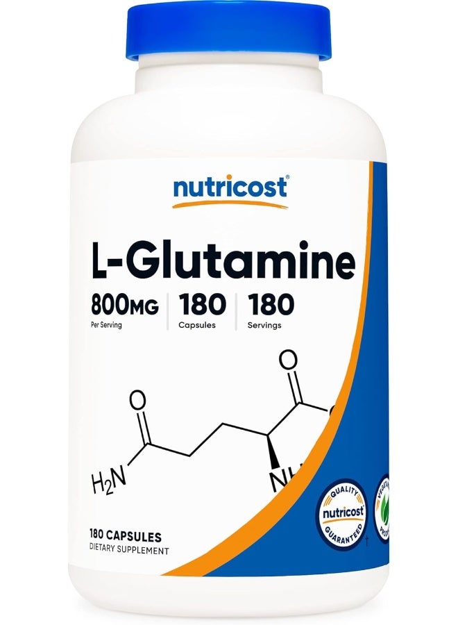 Nutricost L-Glutamine 800Mg; 180 Capsules - Image 1