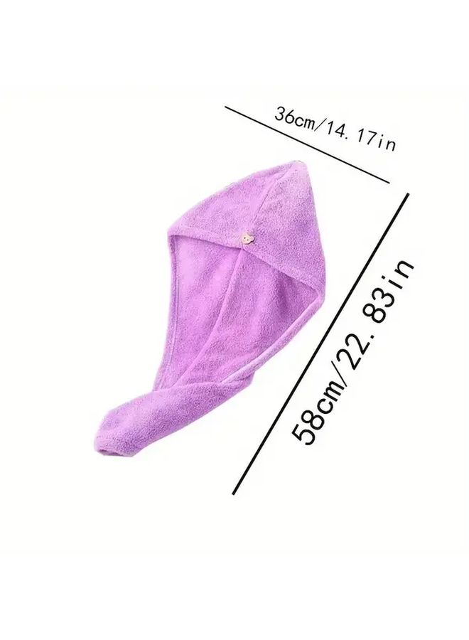 Blue Soft Coral Velvet Bath Cap High Absorbency Contemporary Style 500g Per Square Meter Towel Perfect For Drying Hair - Image 3