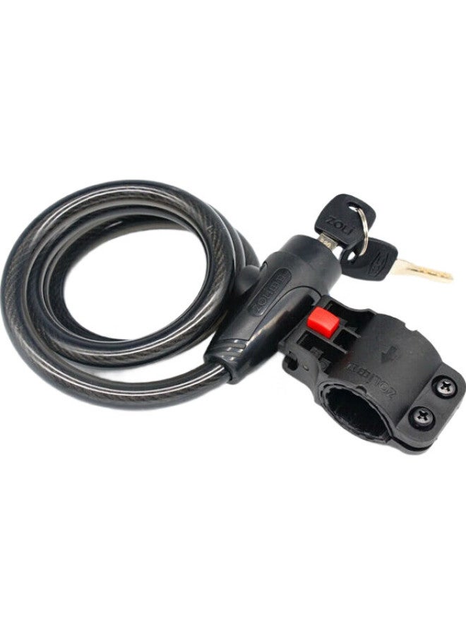 Zoli 87715 Bicycle Lock, Circular Steel Cable Lock For Mountain Bikes And Electric Bikes, Universal Lock With Bracket, Black, 12*120Cm - Image 3