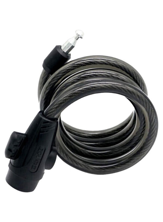 Zoli 87715 Bicycle Lock, Circular Steel Cable Lock For Mountain Bikes And Electric Bikes, Universal Lock With Bracket, Black, 12*120Cm - Image 1