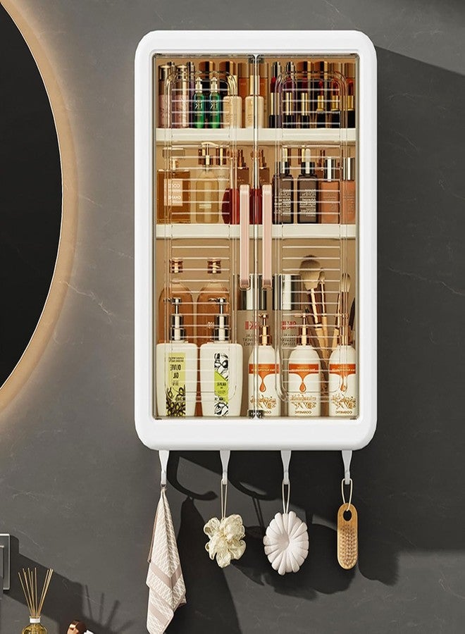 JUICIQ Kitchen Storage Cabinet with Double Transparent Doors - Dustproof & Waterproof Organizer Shelf for Spices, Toiletries, and Condiments - Image 3