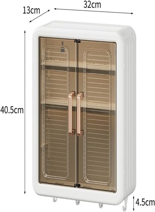 JUICIQ Kitchen Storage Cabinet with Double Transparent Doors - Dustproof & Waterproof Organizer Shelf for Spices, Toiletries, and Condiments - Image 4