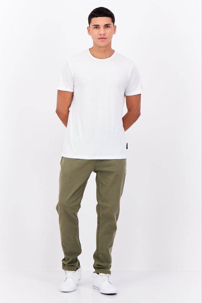 Civil Society Men Slim Fit Solid Stretchable Chino Pants, Olive  - Image 4