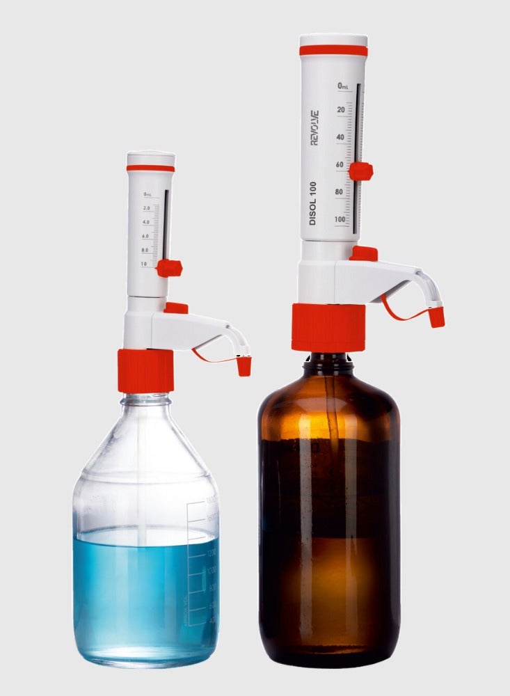 Revolve Scientific REVOLVE BOTTLE TOP DISPENSER, ANALOG-ADJUSTMENT, WITH RECIRCULATING VALVE, 50 ML DISOL SERIES - Image 2